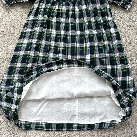 NWT American Eagle Outfitters Puff-Sleeve Plaid Smocked Babydoll Dress Tall - Picture 9 of 14